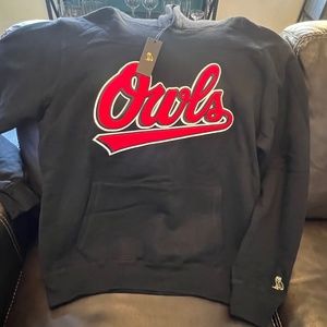 2018 October's Very Own OVO Drake Owls Felt Logo Hoodie Sweatshirt Black Red L